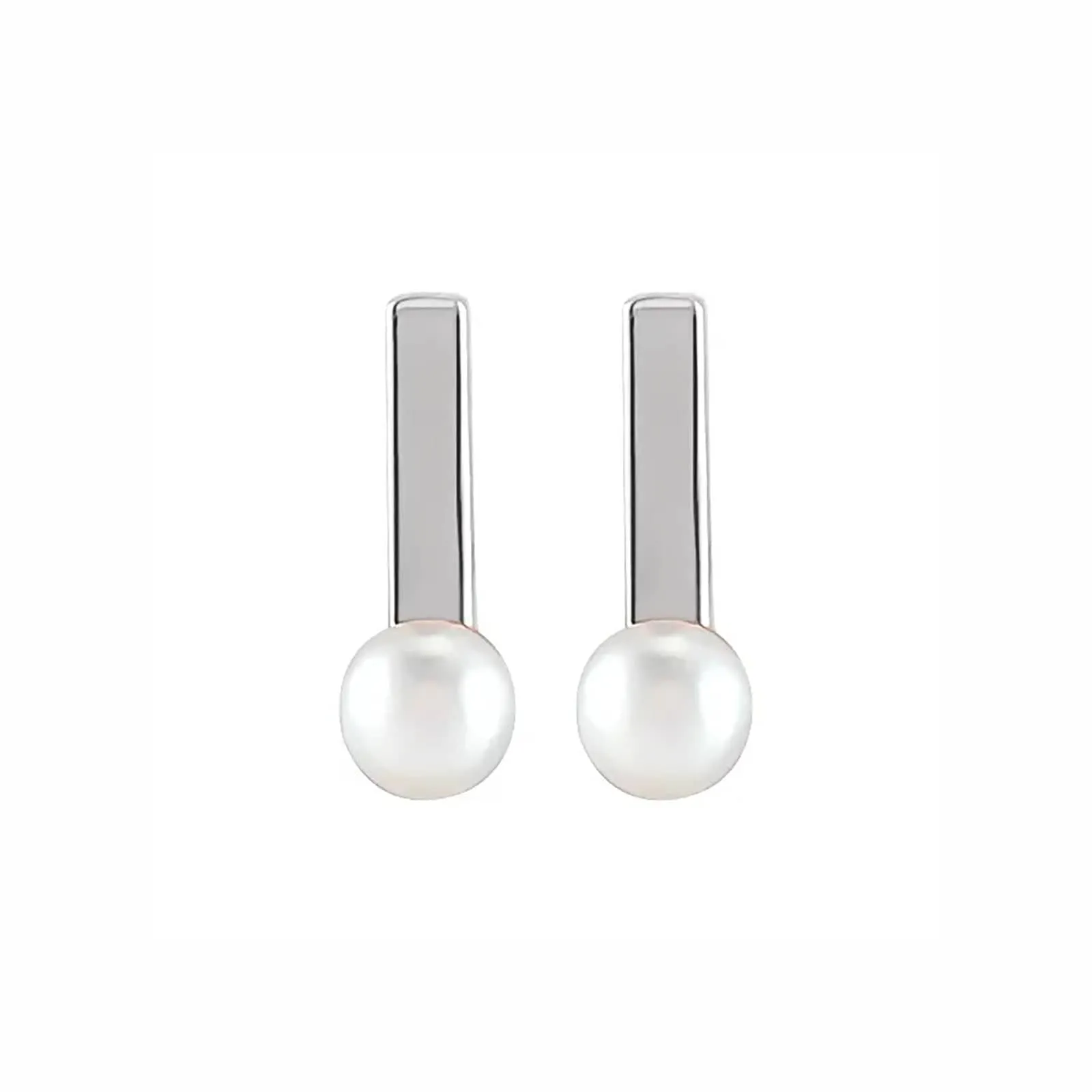 Cultured Seed Pearl Bar Earrings