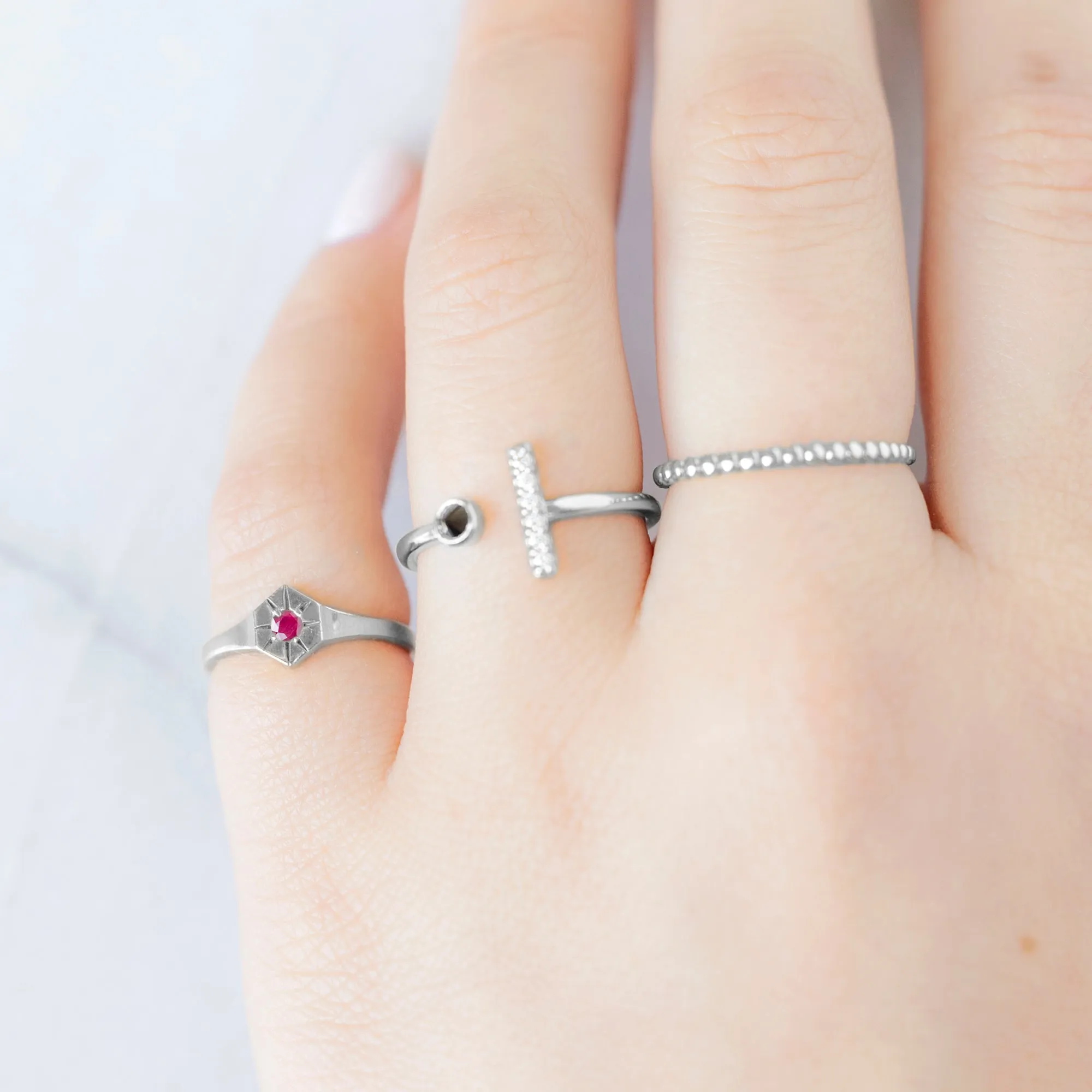 Custom Ruby Birthstone Signet Ring | Yellow, Rose or White Gold
