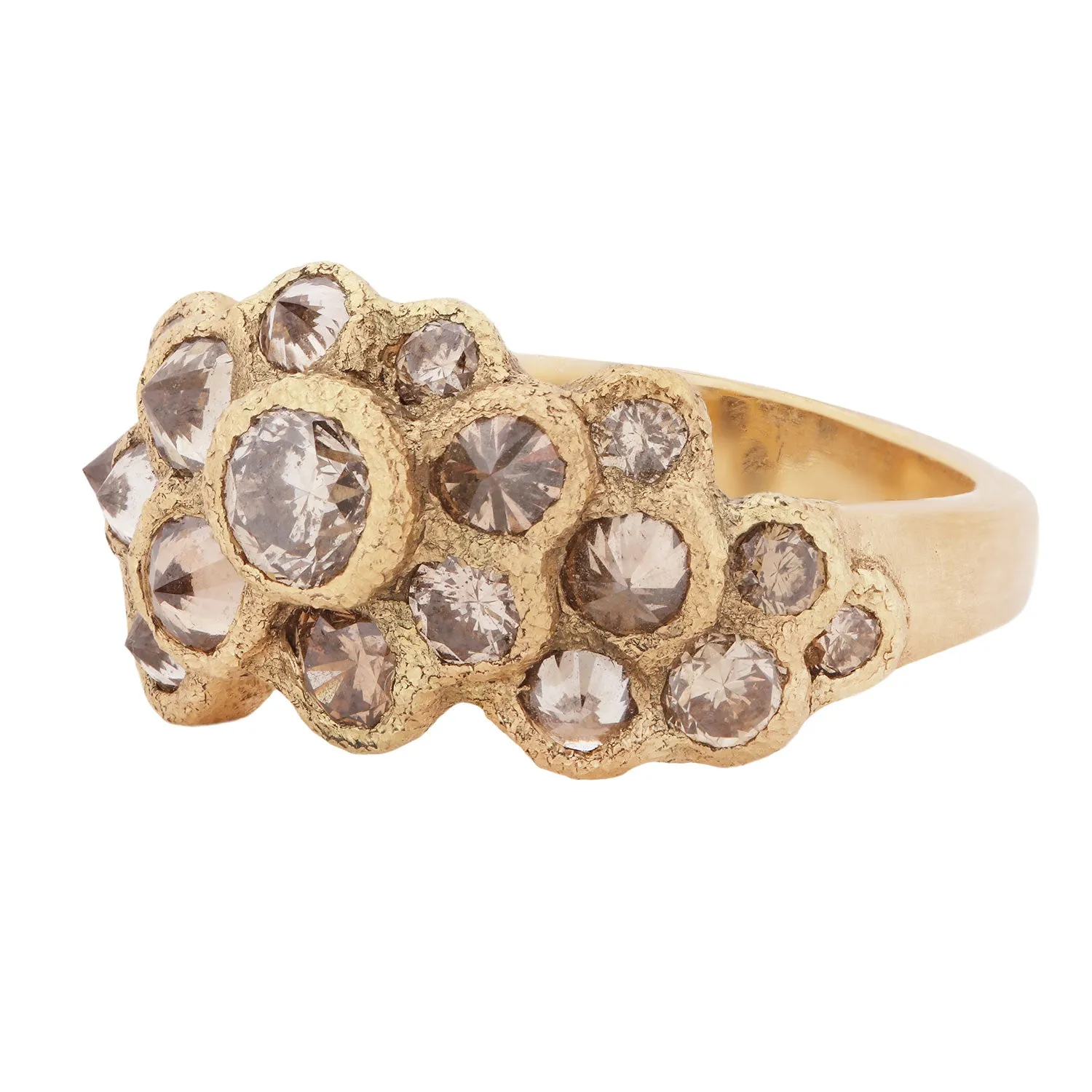 Diamond Bloom Cluster Ring