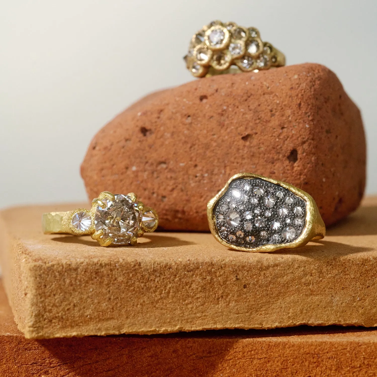 Diamond Bloom Cluster Ring
