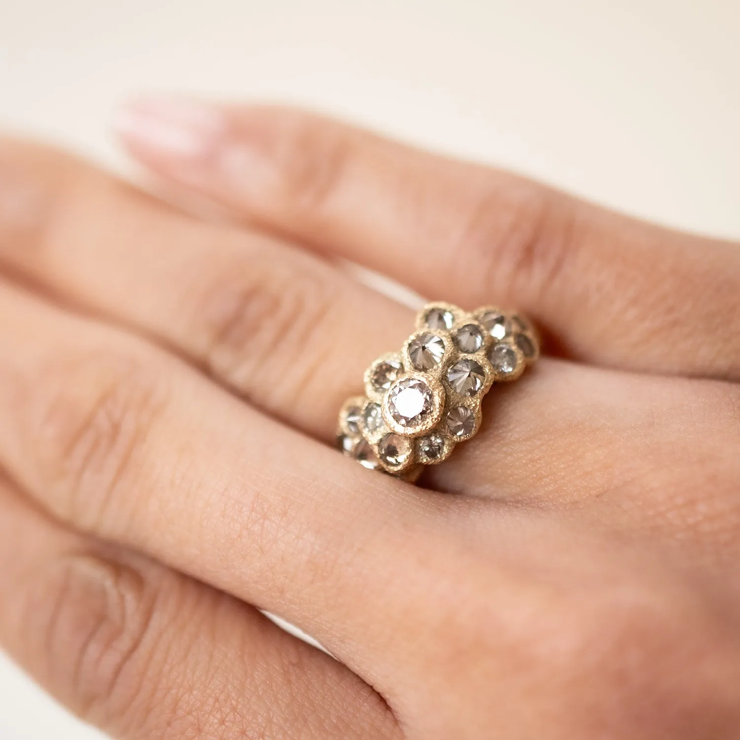 Diamond Bloom Cluster Ring