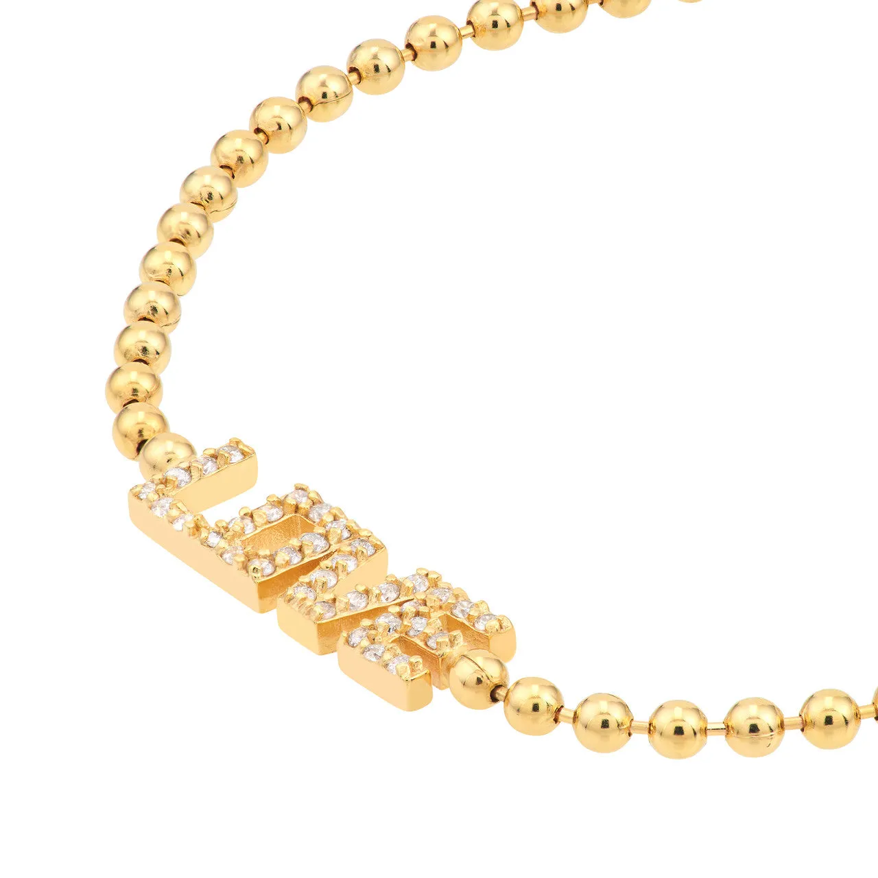 Diamond Love Bead Bracelet