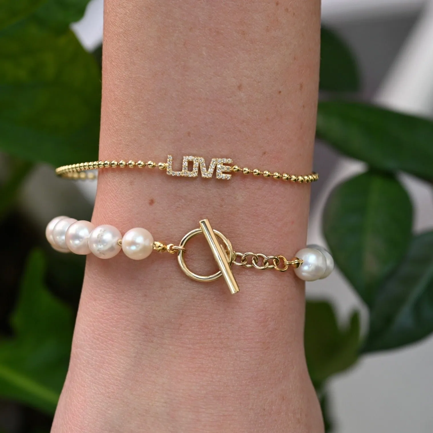 Diamond Love Bead Bracelet