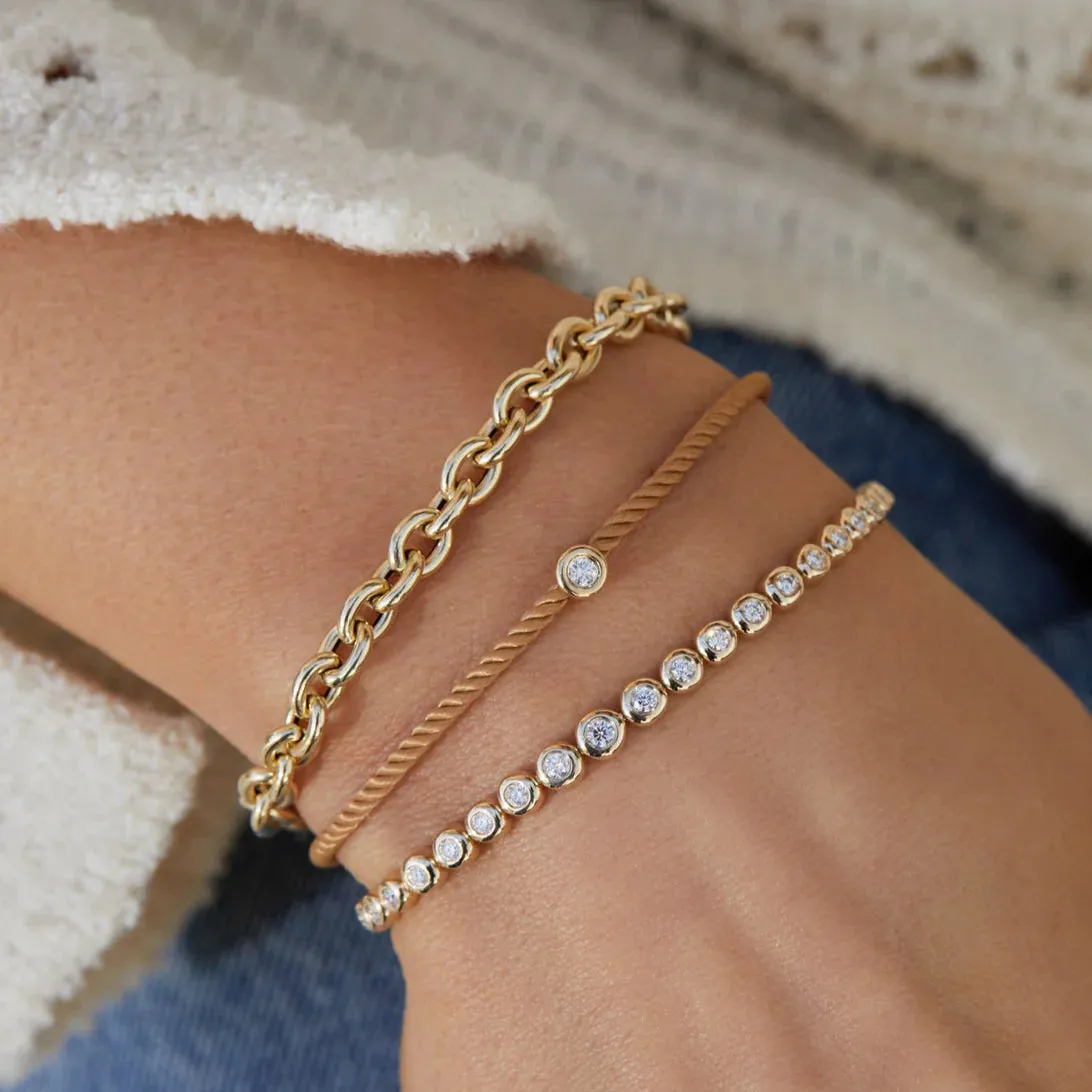 Diamond Pillow Cord Bracelet / Honey