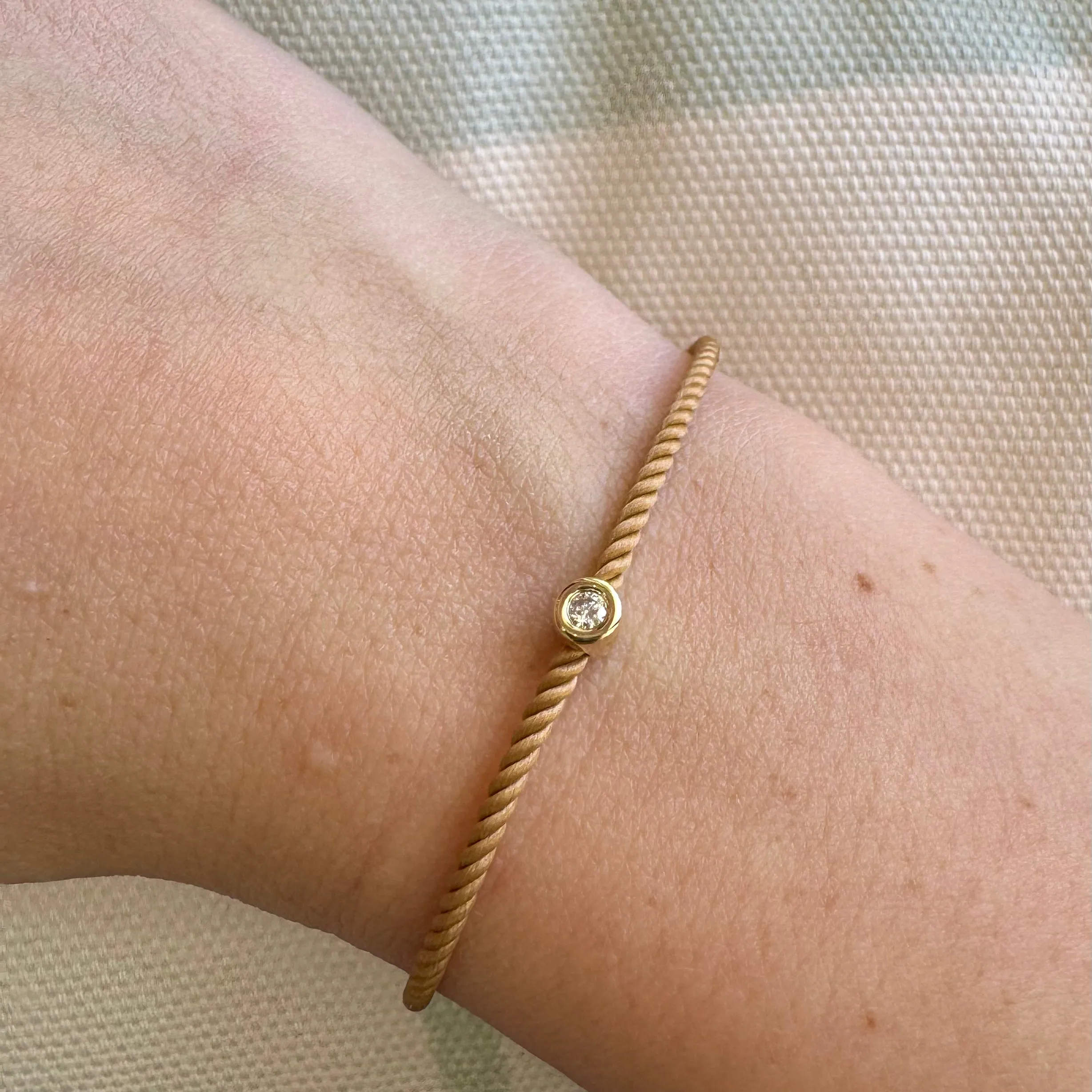 Diamond Pillow Cord Bracelet / Honey