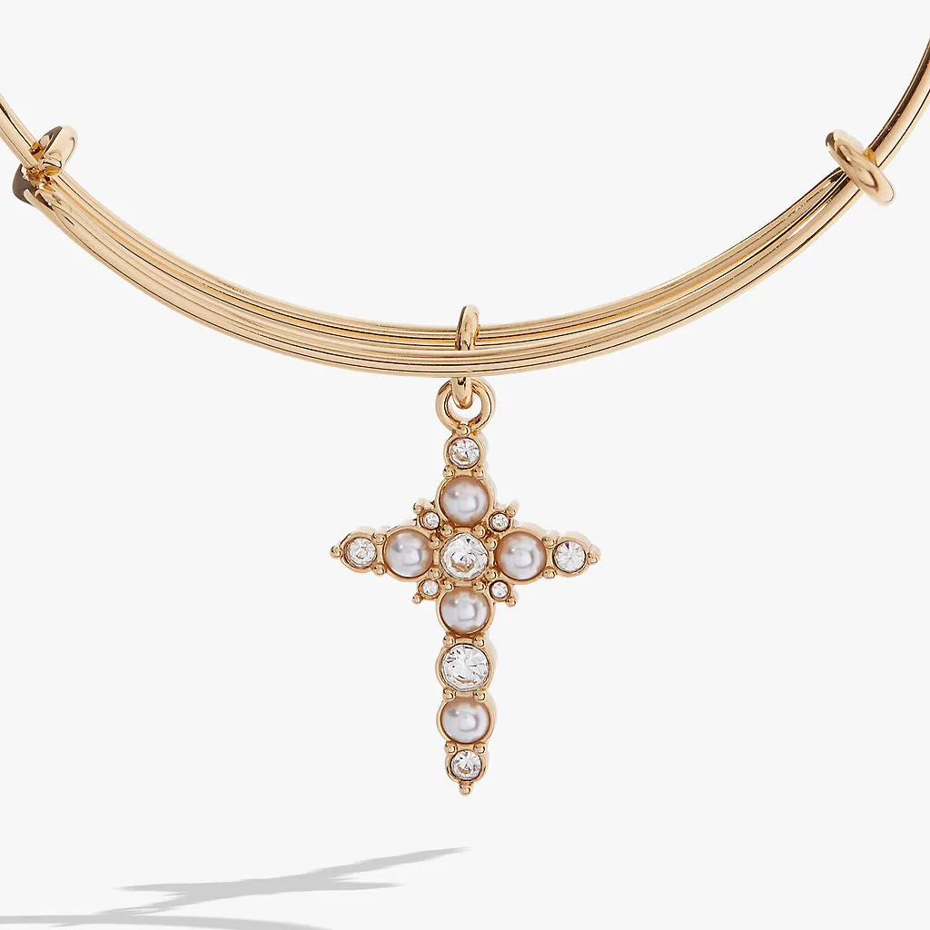 Divine Guides Pearl Cross Bangle