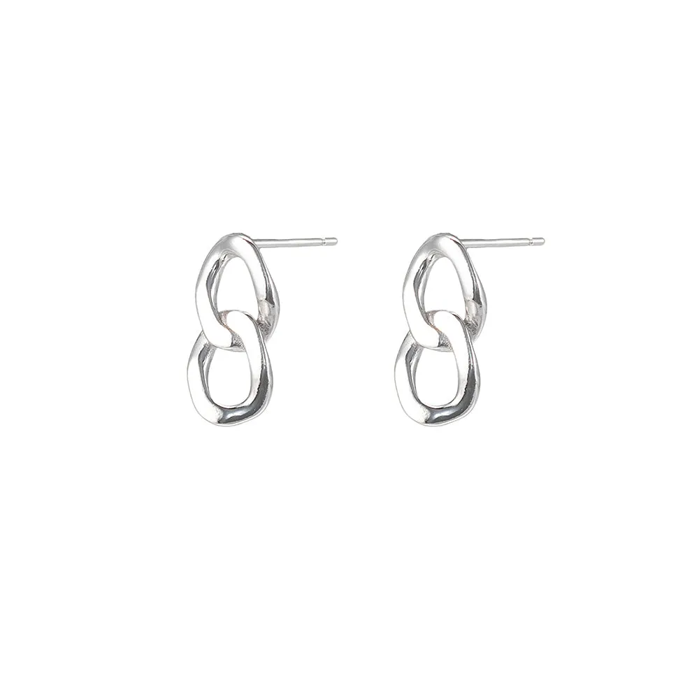 Double Chain Stud Earrings