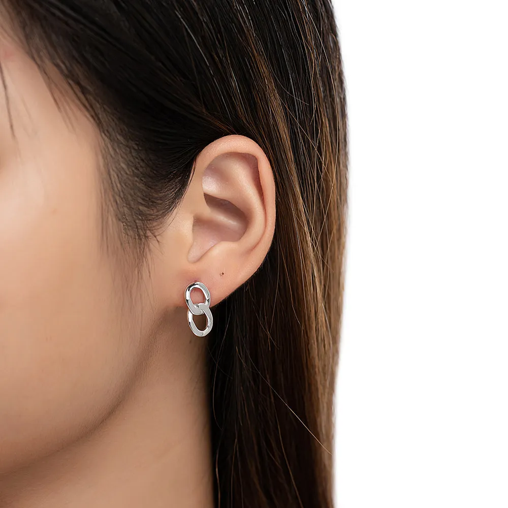 Double Chain Stud Earrings