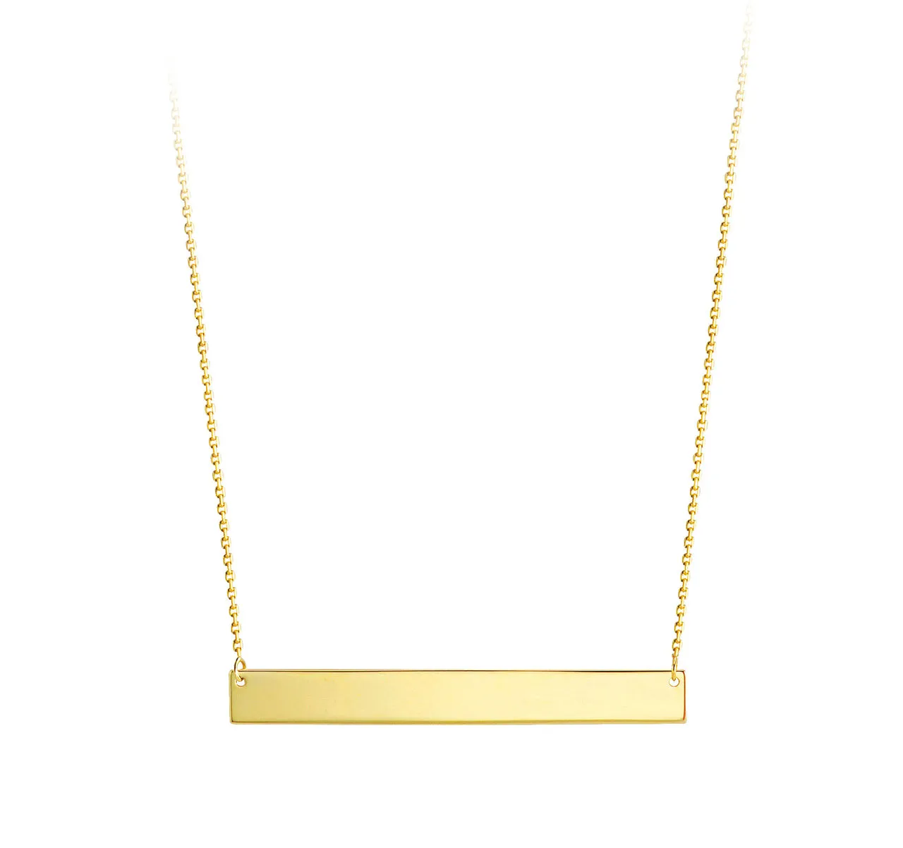 Engravable- 10k Gold Bar Necklace