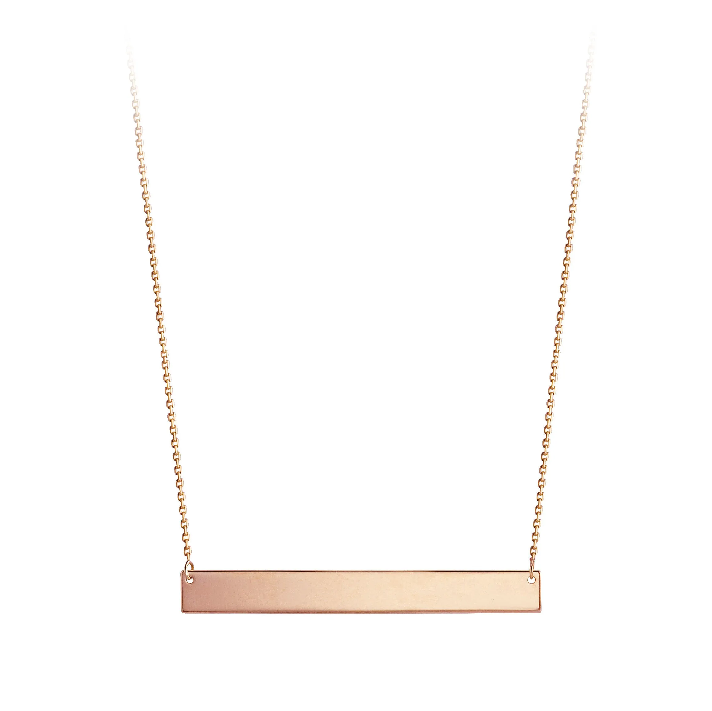 Engravable- 10k Gold Bar Necklace