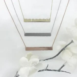 Engravable- 10k Gold Bar Necklace