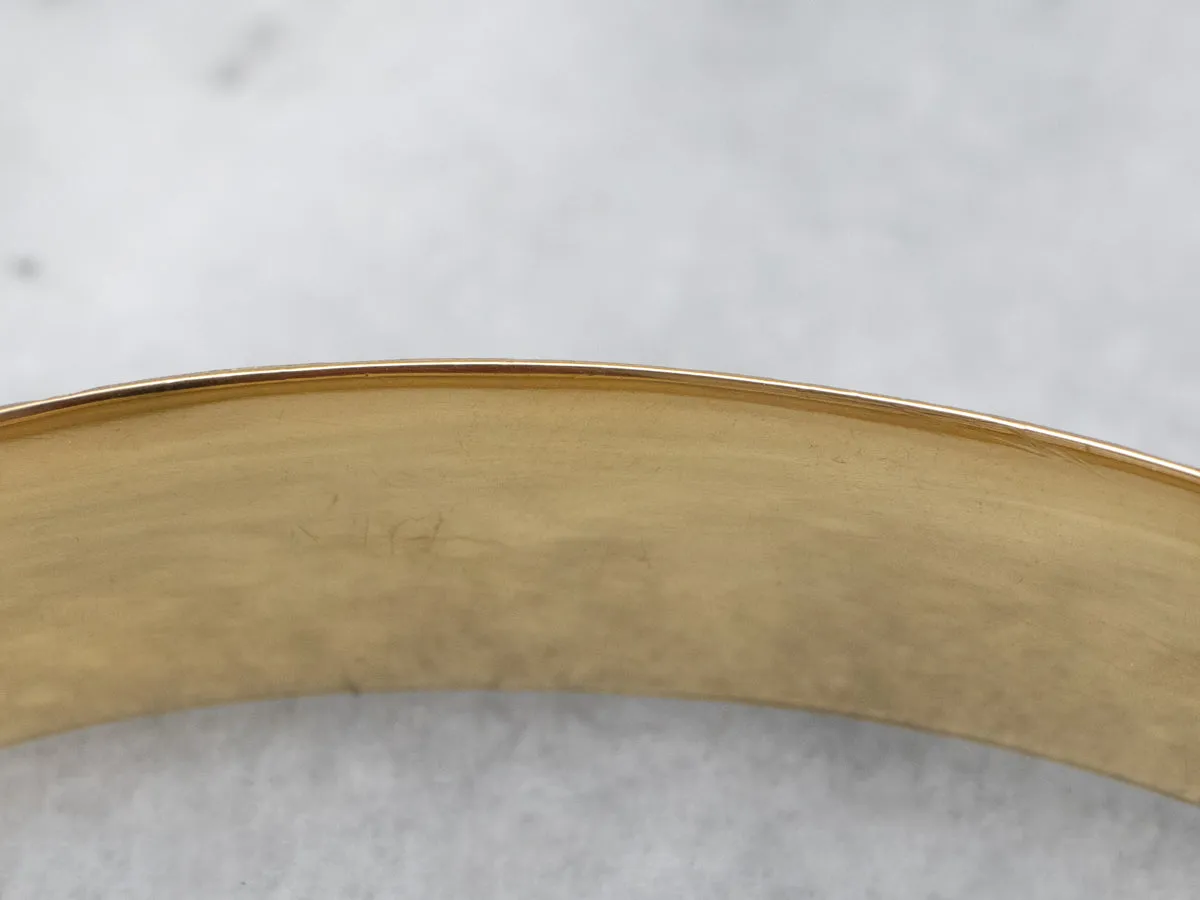 Engraved Gold Bangle Bracelet