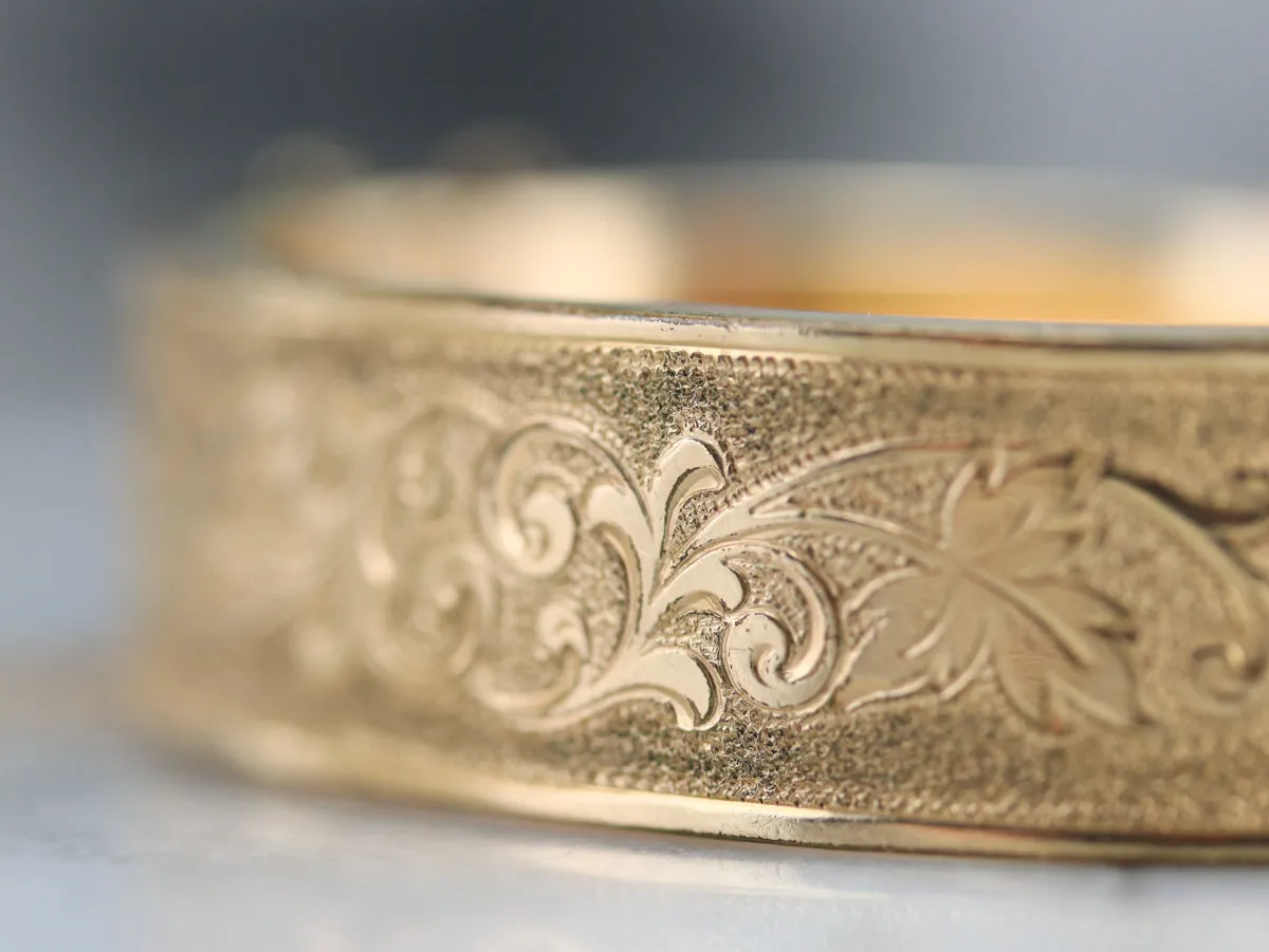 Engraved Ivy Vine Gold Fill Bracelet