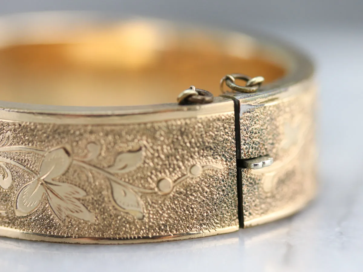 Engraved Ivy Vine Gold Fill Bracelet