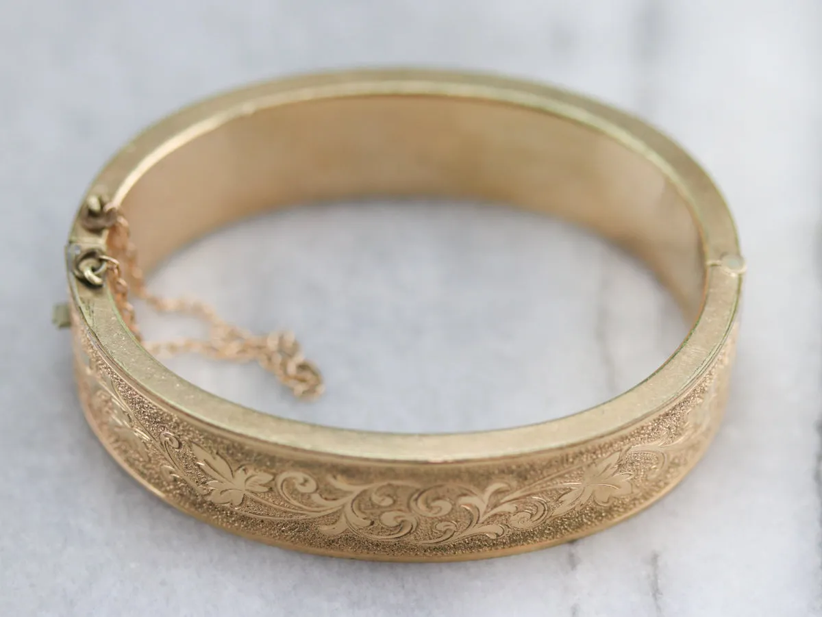 Engraved Ivy Vine Gold Fill Bracelet
