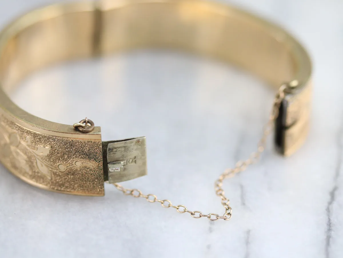 Engraved Ivy Vine Gold Fill Bracelet