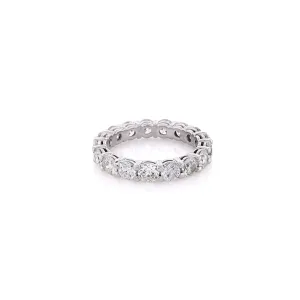 Estate 14 Karat White Gold Eternity Diamond Wedding Band