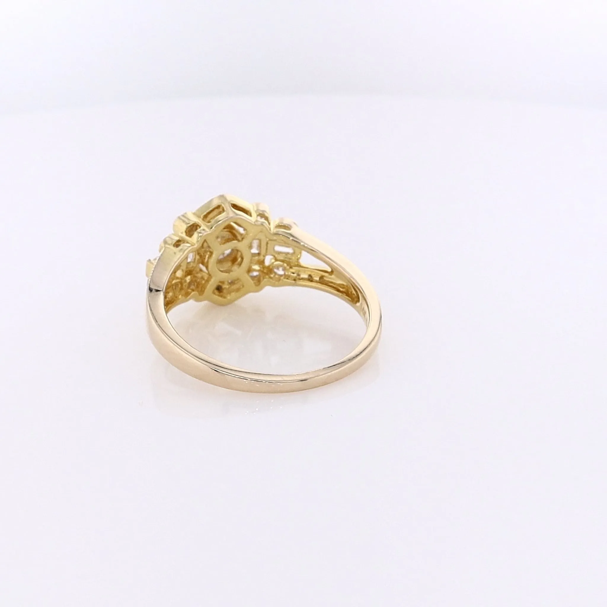 Estate 14 Karat Yellow Gold Bezel Set Diamond Ring