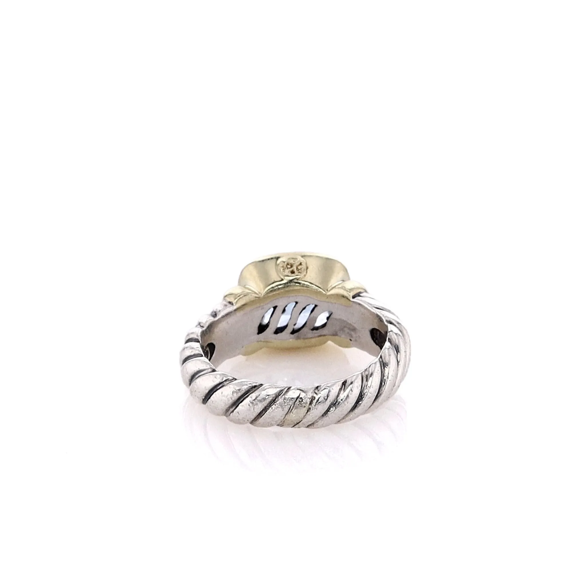 Estate David Yurman Noblesse Collection 14k Yellow Gold Sterling Silver and Blue Topaz Ring