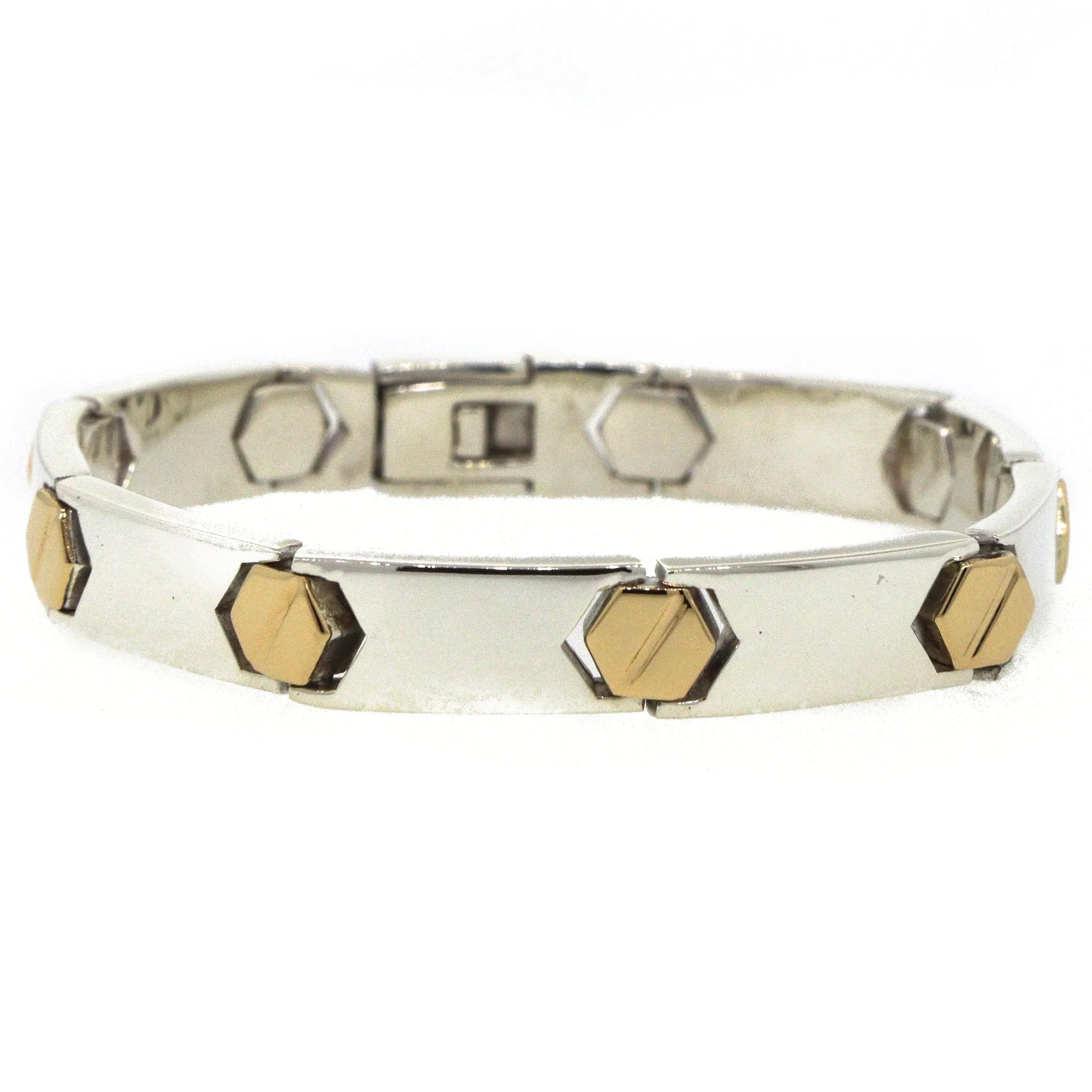 Estate?Bayanihan Sterling Silver and 18k Gold Bracelet