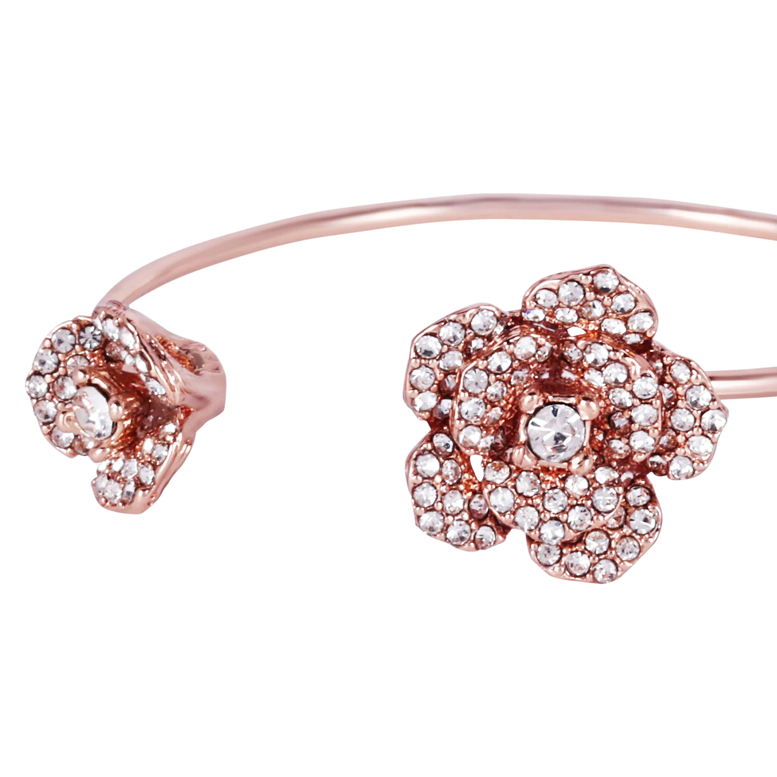 Estele Rose Collectiona??? Stunning Floral Rose Design Cuff Bracelet with Premium Rosegold Finish Jewelry for Womena??? A Timeless Piece for All Occasions