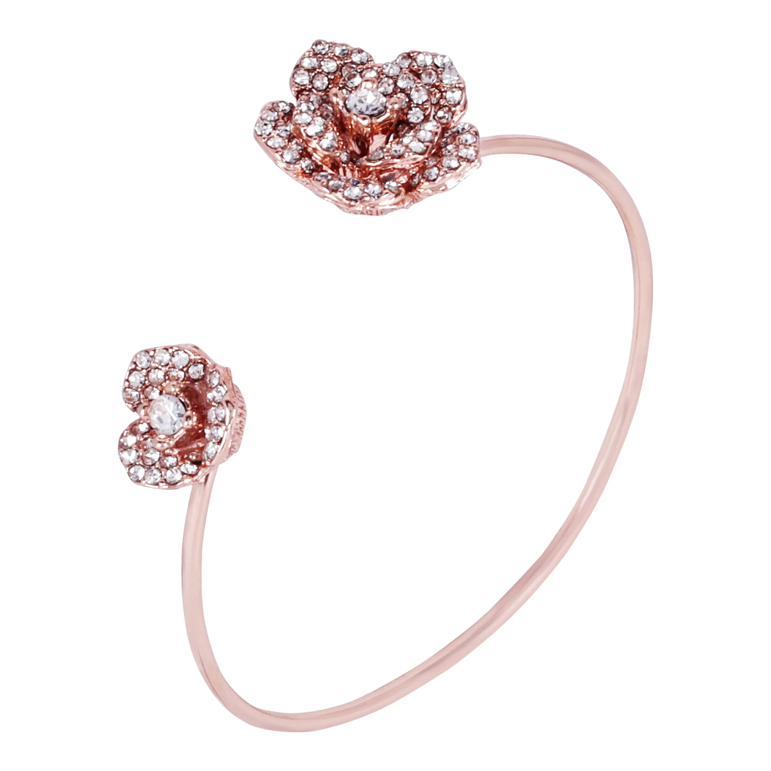 Estele Rose Collectiona??? Stunning Floral Rose Design Cuff Bracelet with Premium Rosegold Finish Jewelry for Womena??? A Timeless Piece for All Occasions