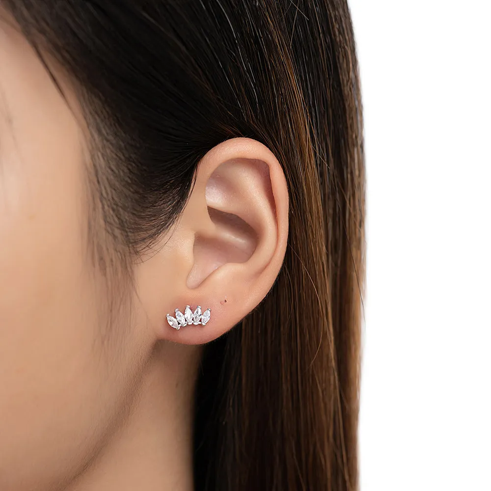 Five CZ Stud Earrings