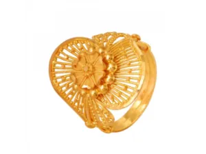 Floral Mesh Gold Finger Ring