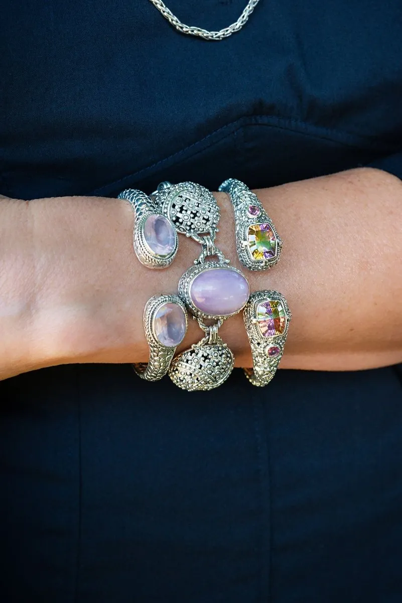 Flowering Grace Tip-to-Tip Bracelet II? in Lucky Stone Cubic Zirconia & Pale Plum? Mystic Topaz