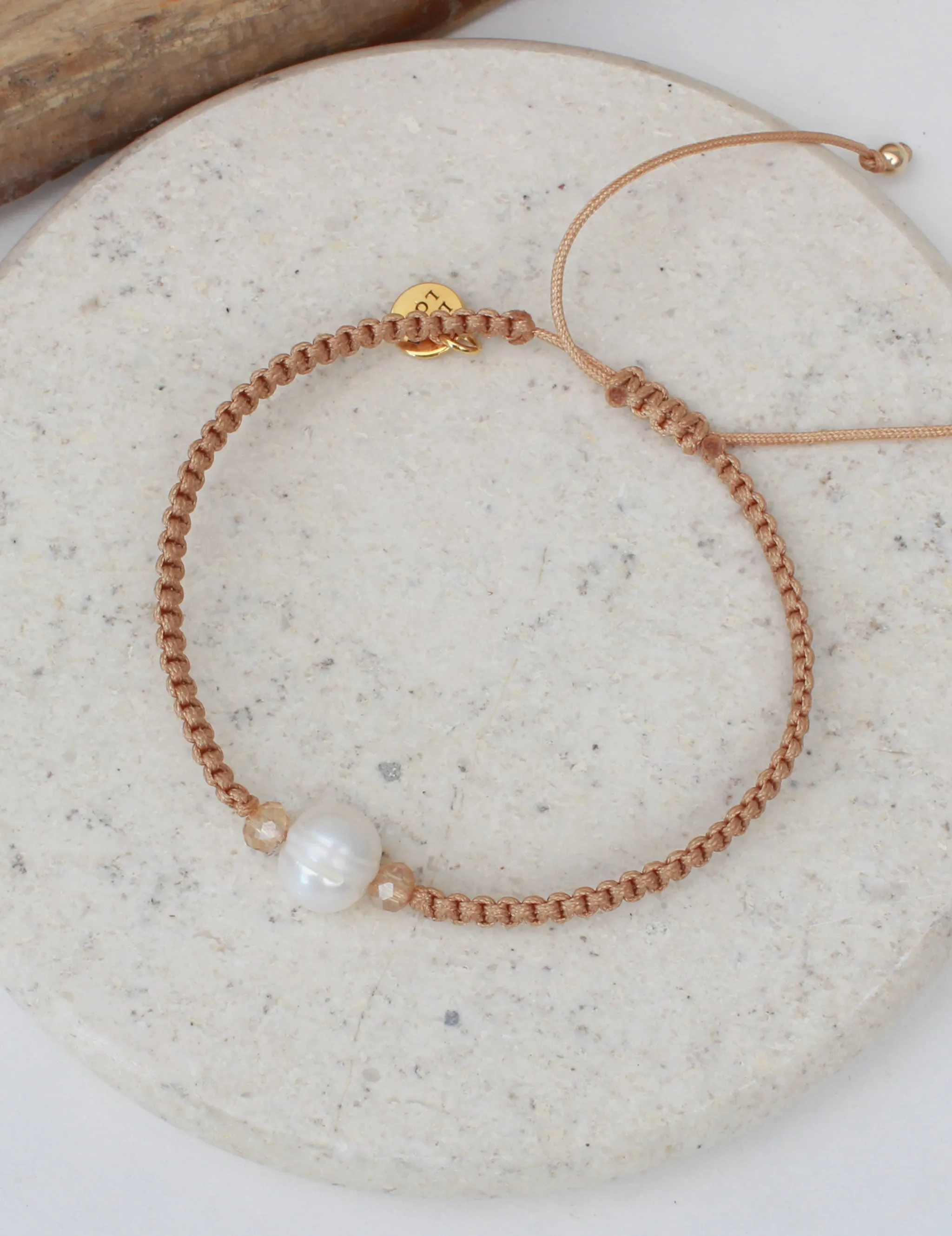 Freshwater Pearl Stacker Bracelet ??Honey Thread