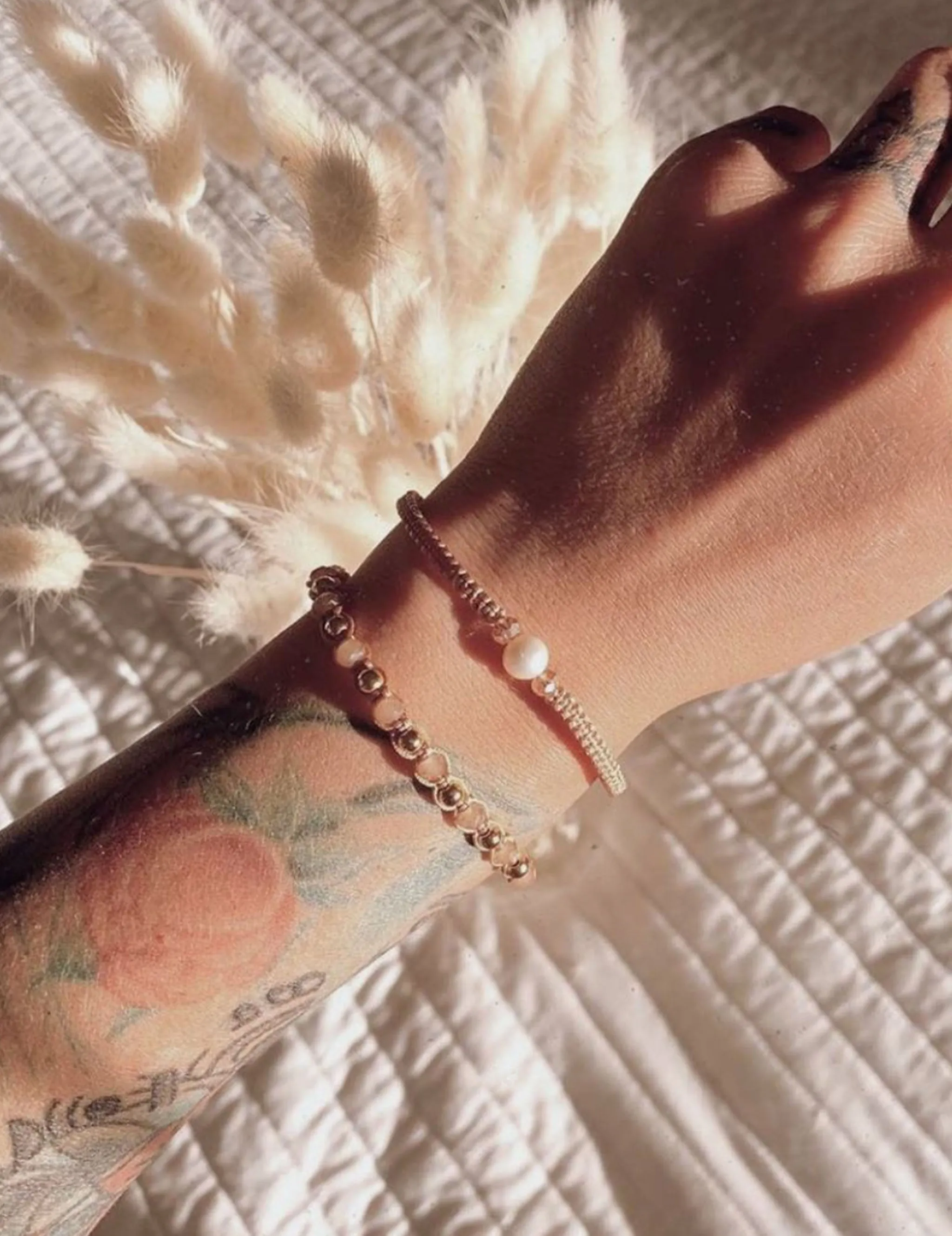 Freshwater Pearl Stacker Bracelet ??Honey Thread