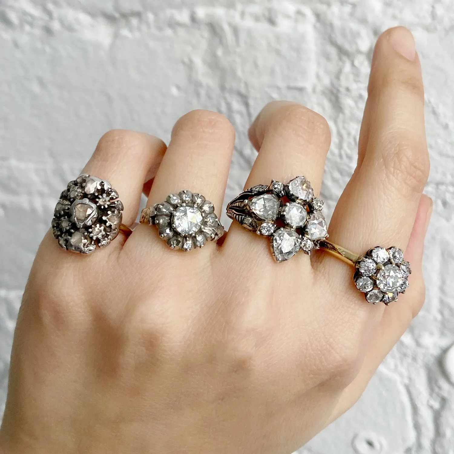 Georgian Diamond Halo Ring