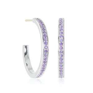 Gigi Hoop Earrings in Amethyst