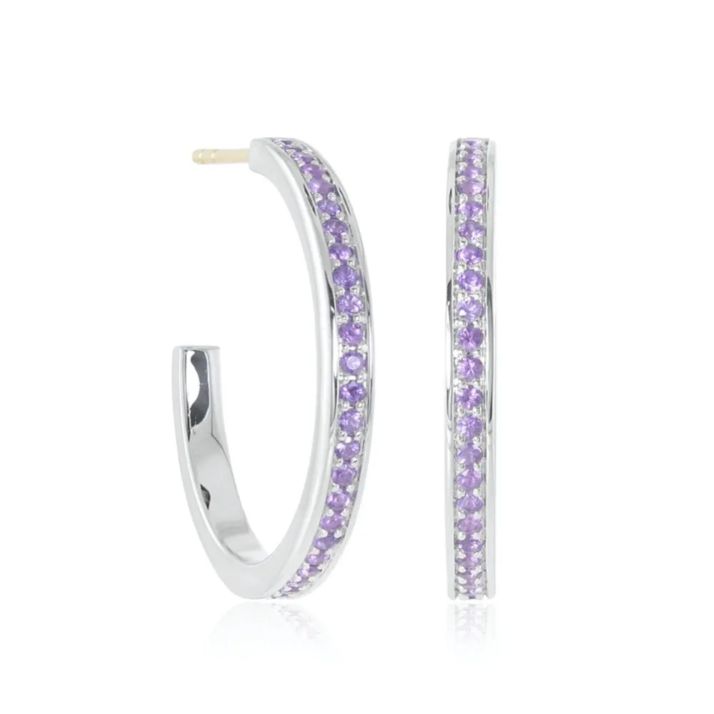 Gigi Hoop Earrings in Amethyst