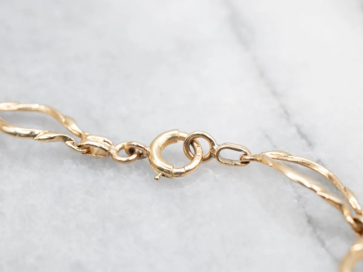 Gold Marquise Shaped Link Bracelet