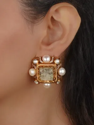 Gold Plated Navratna Earrings - NR-EAR2