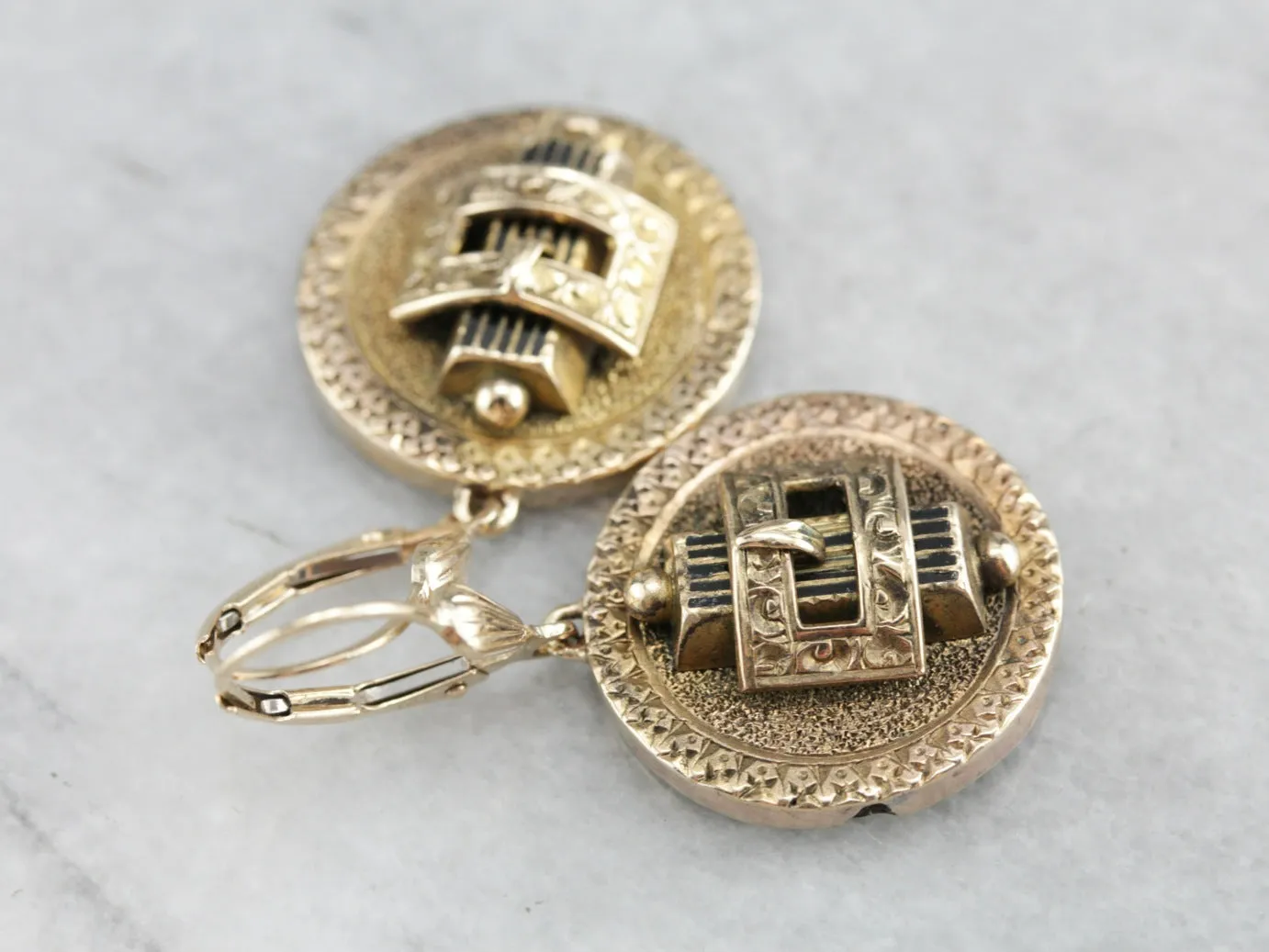 Gold Victorian Drop Earrings
