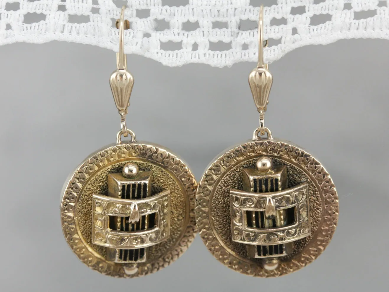 Gold Victorian Drop Earrings