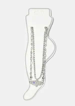 Hamsa Hand Anklet