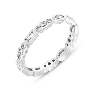 Hans D Krieger 18ct White Gold 0.87ct Diamond Mixed Cut Eternity Ring