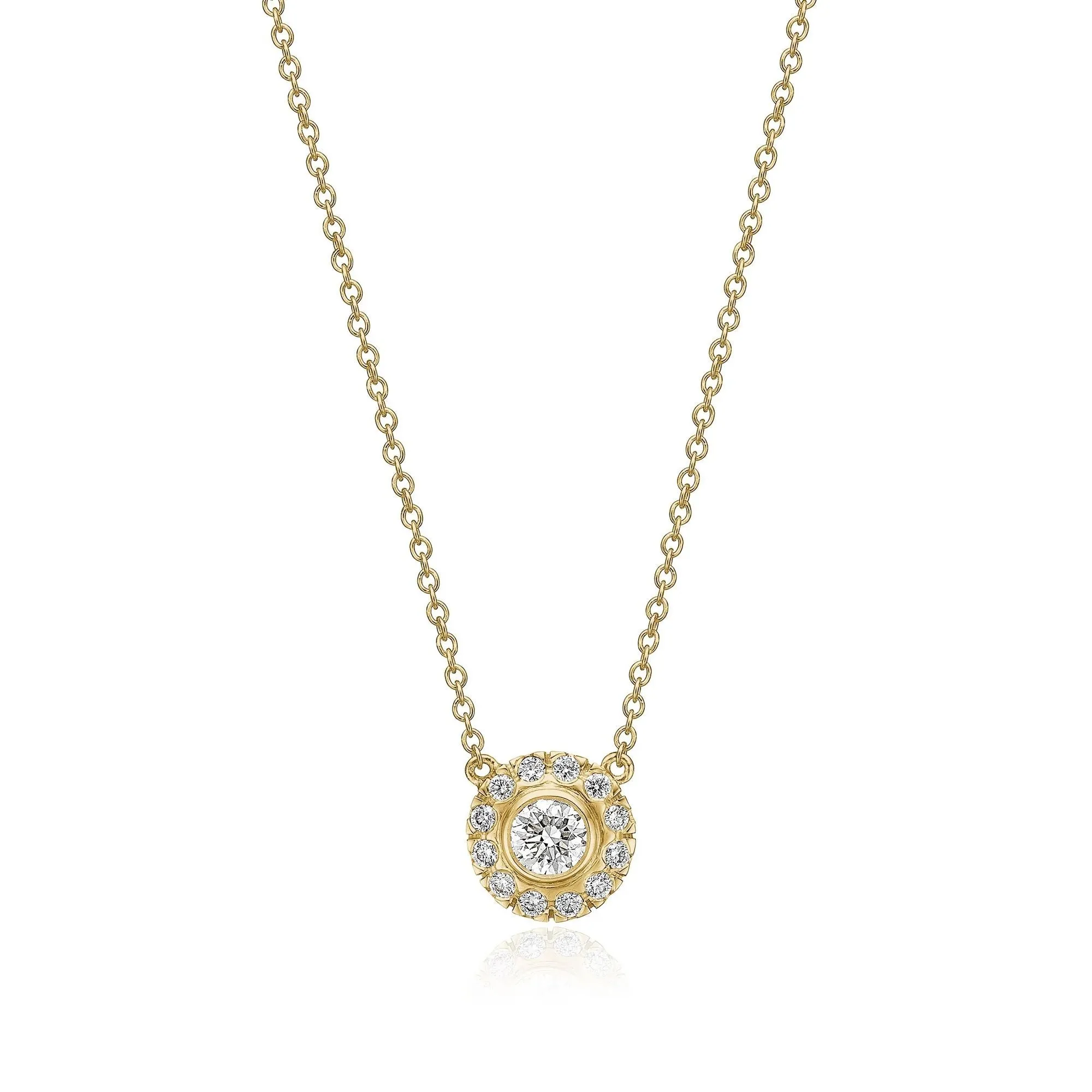 Harmony Medium 18K Gold Necklace w. Diamonds