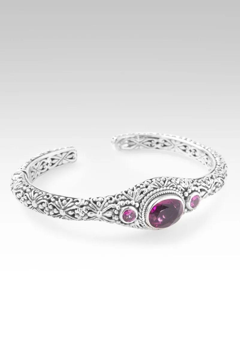 Inspire Others Cuff? in Pink Fluorite & Rhodolite Garnet