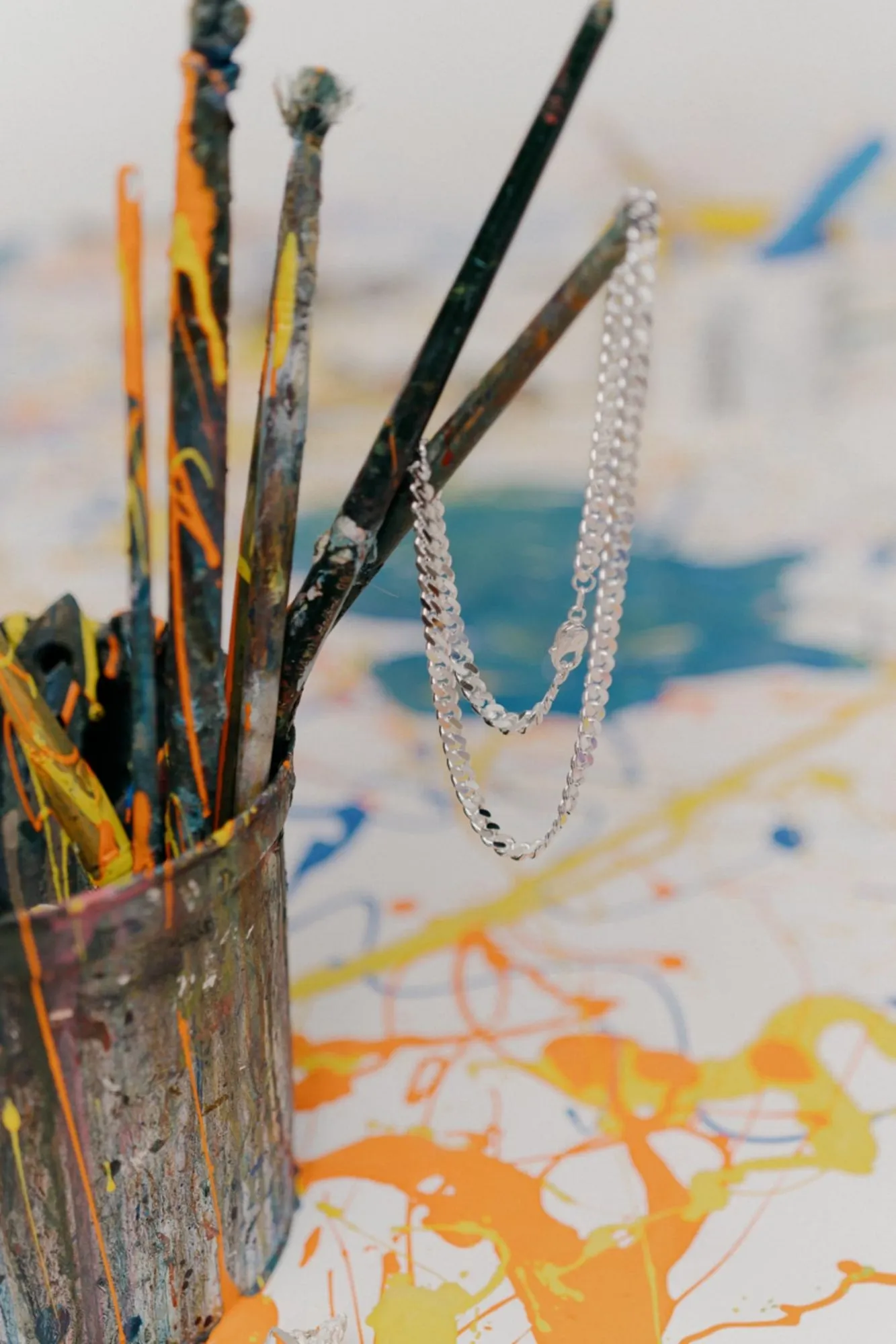 IX Chunky Curb Silver Necklace