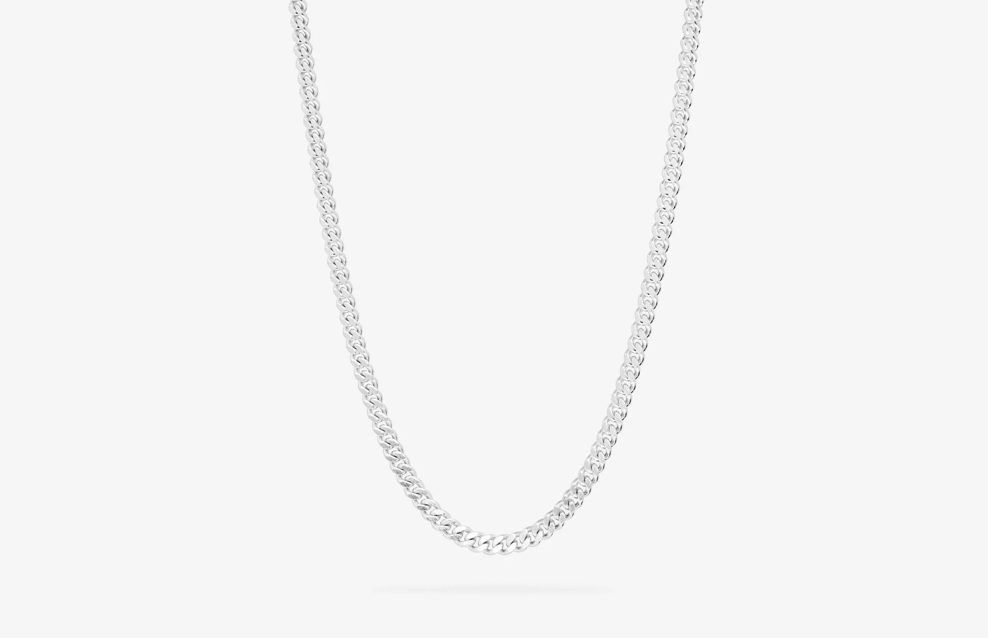 IX Curb BrushedSilver Necklace