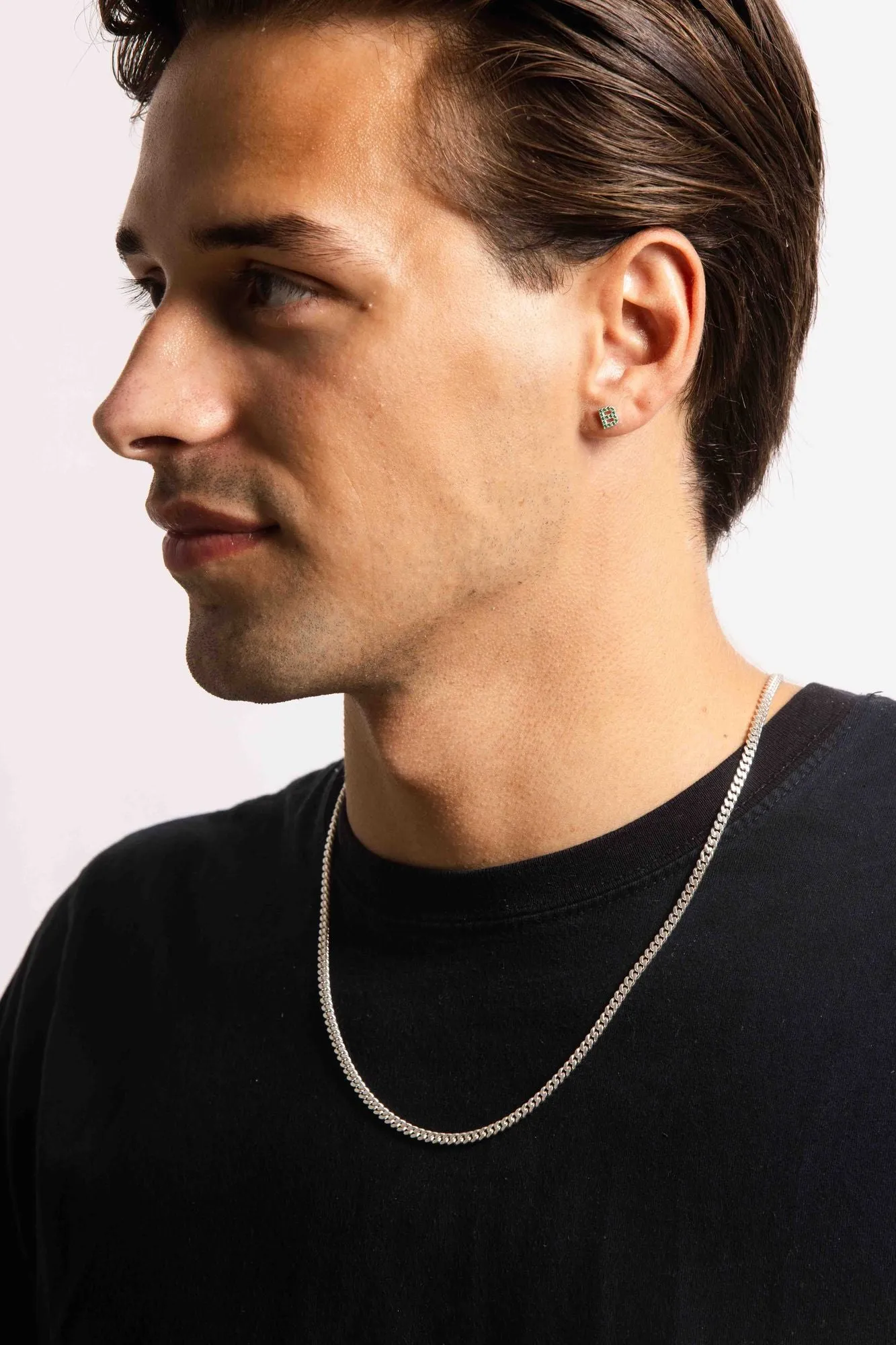 IX Curb BrushedSilver Necklace