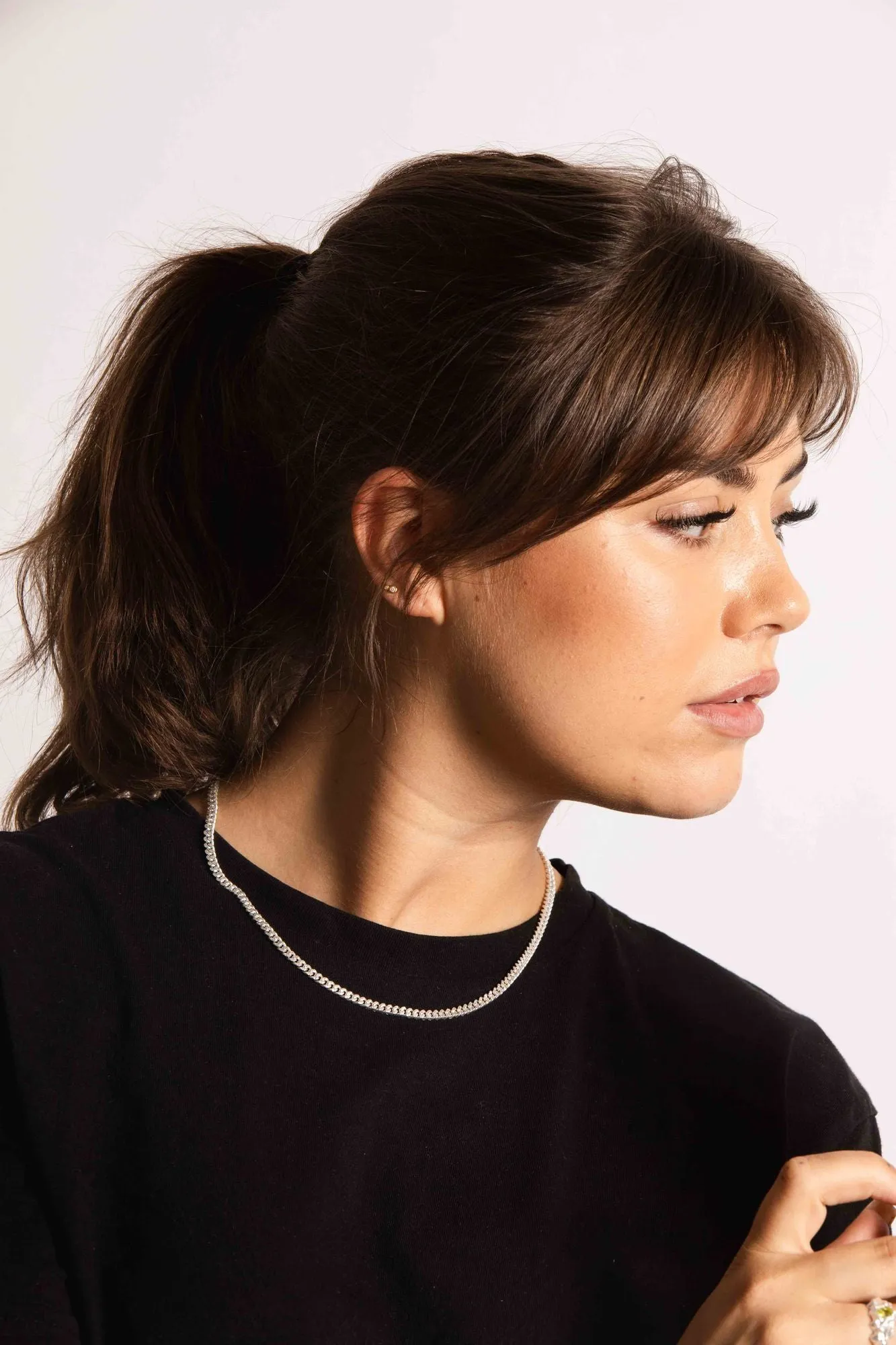 IX Curb BrushedSilver Necklace