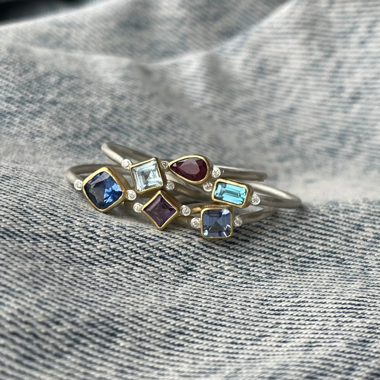 Jaipur Ring - Topaz, 22K Gold with Accent Diamonds