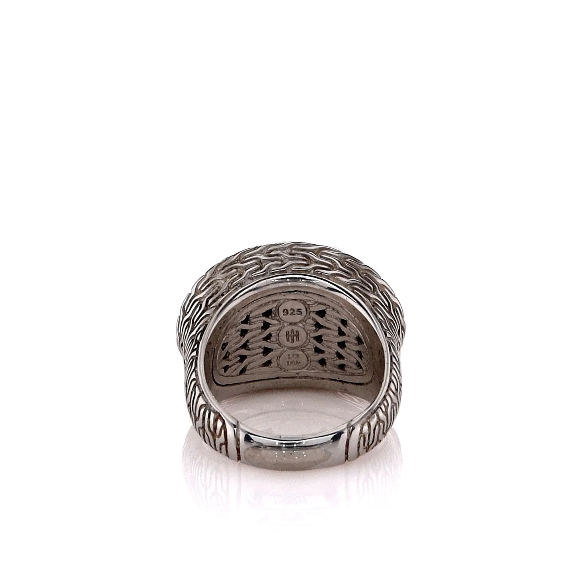 John Hardy Two-Tone Classic Hammered Dome Gold Center Ladies Ring