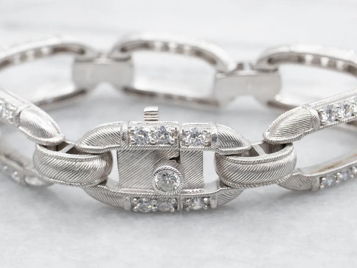 Judith Ripka Sterling Silver Chunky Chain Link Bracelet
