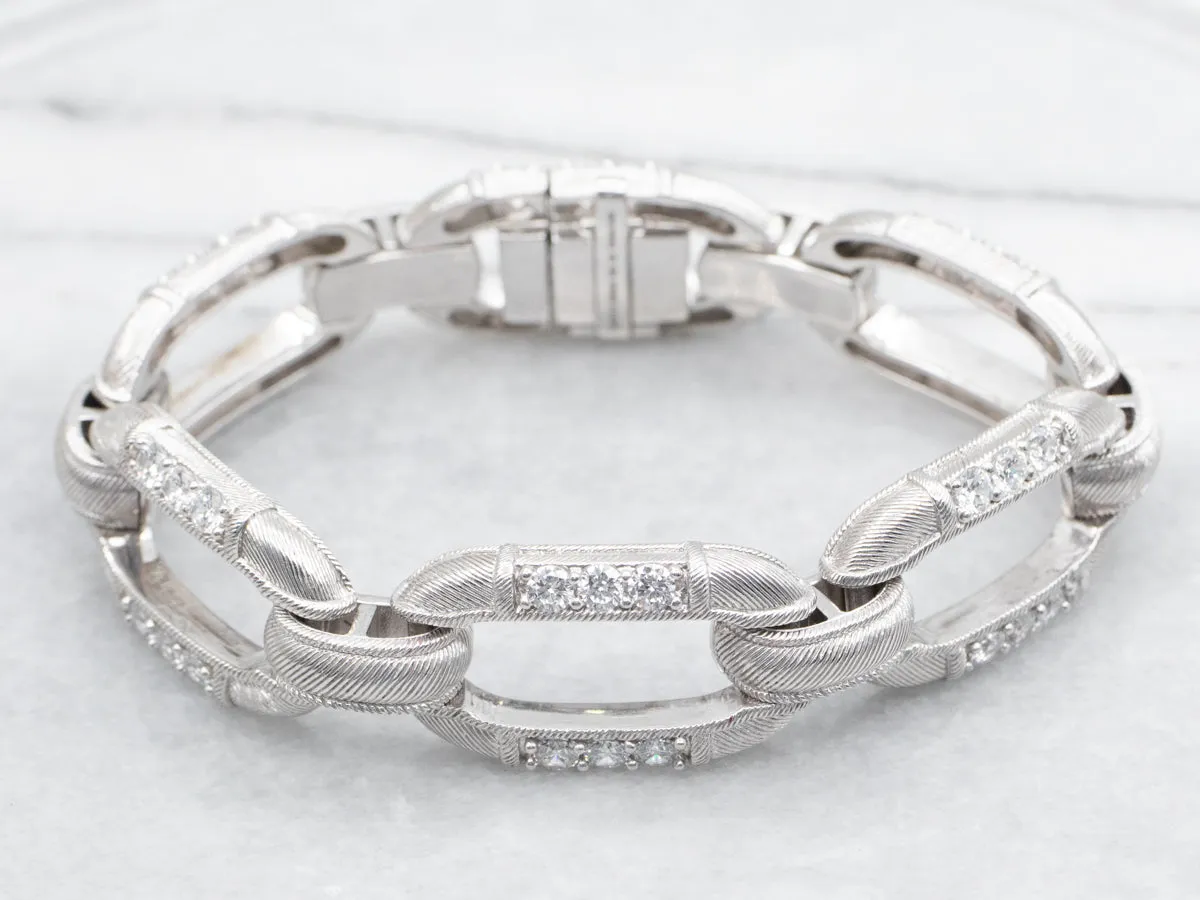 Judith Ripka Sterling Silver Chunky Chain Link Bracelet